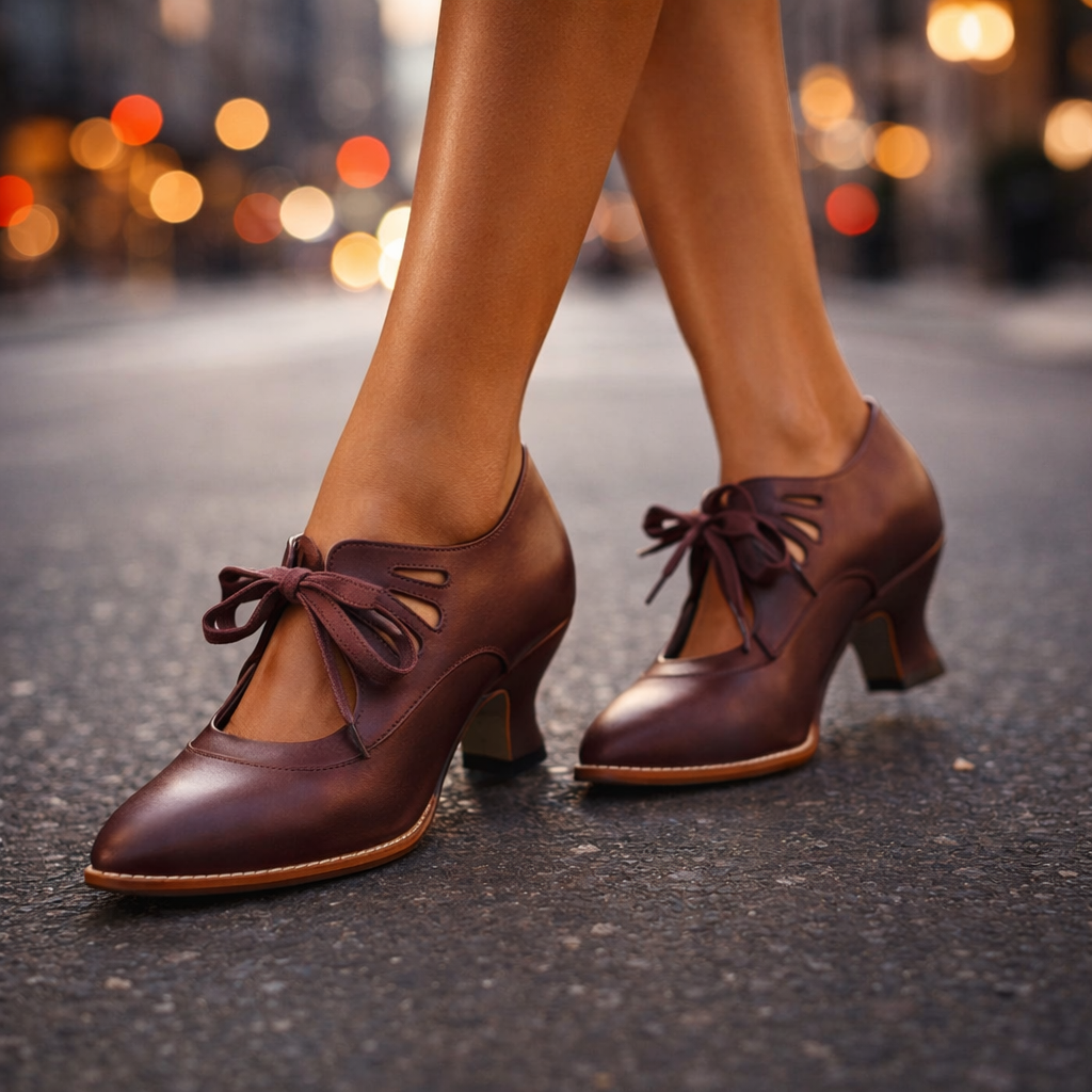 Sylvie | Retro Lace-Up Pumps