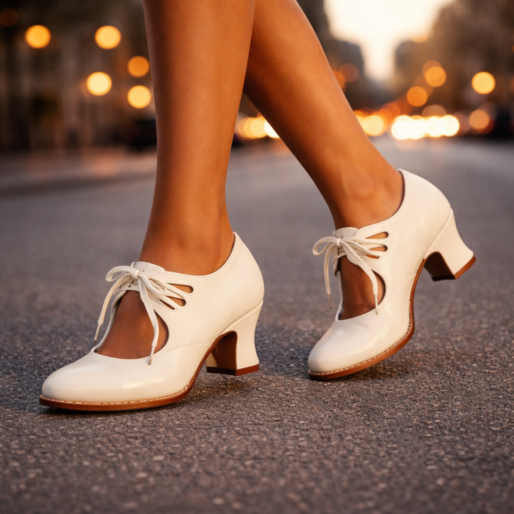 Sylvie | Retro Lace-Up Pumps