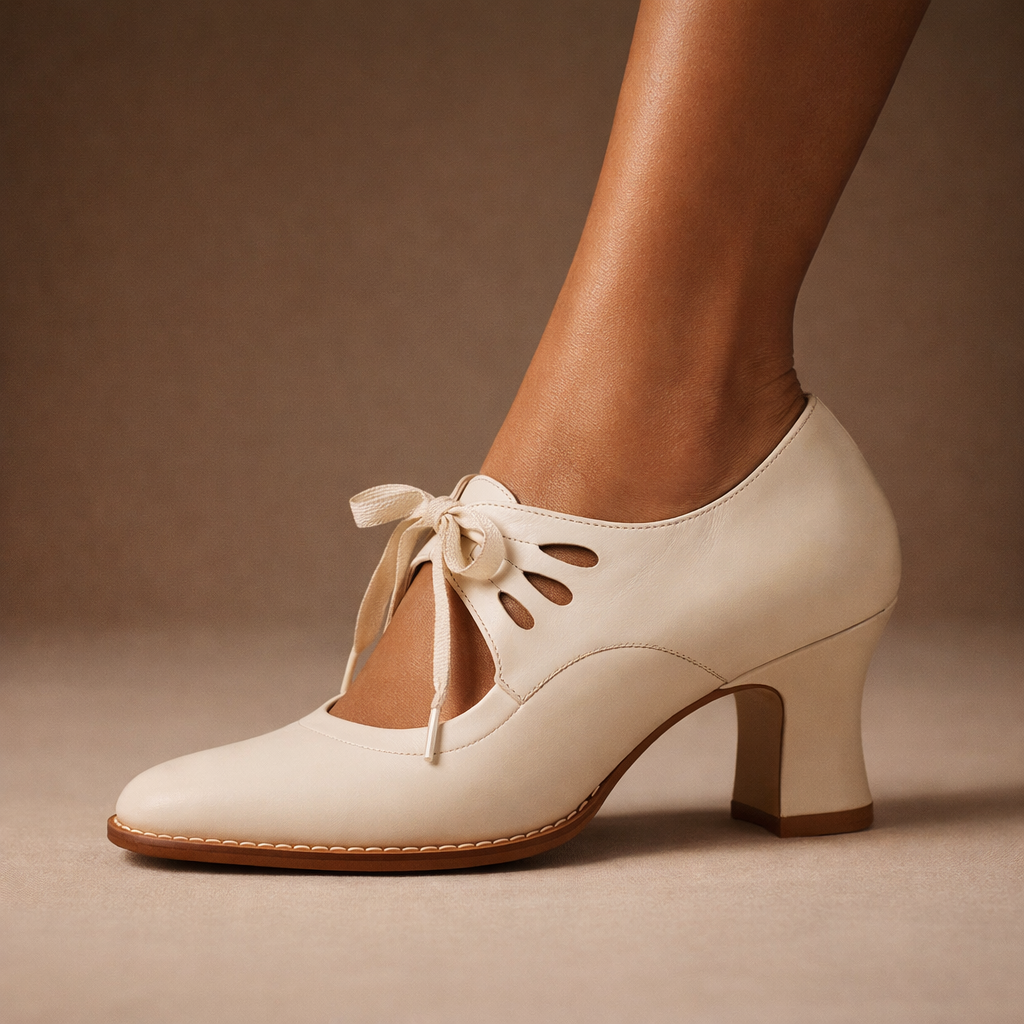 Sylvie | Retro Lace-Up Pumps