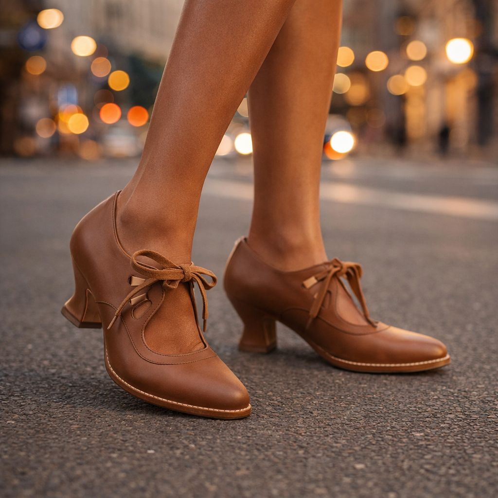 Sylvie | Retro Lace-Up Pumps