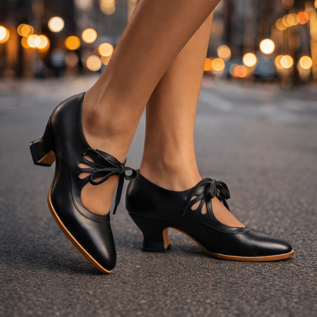 Sylvie | Retro Lace-Up Pumps