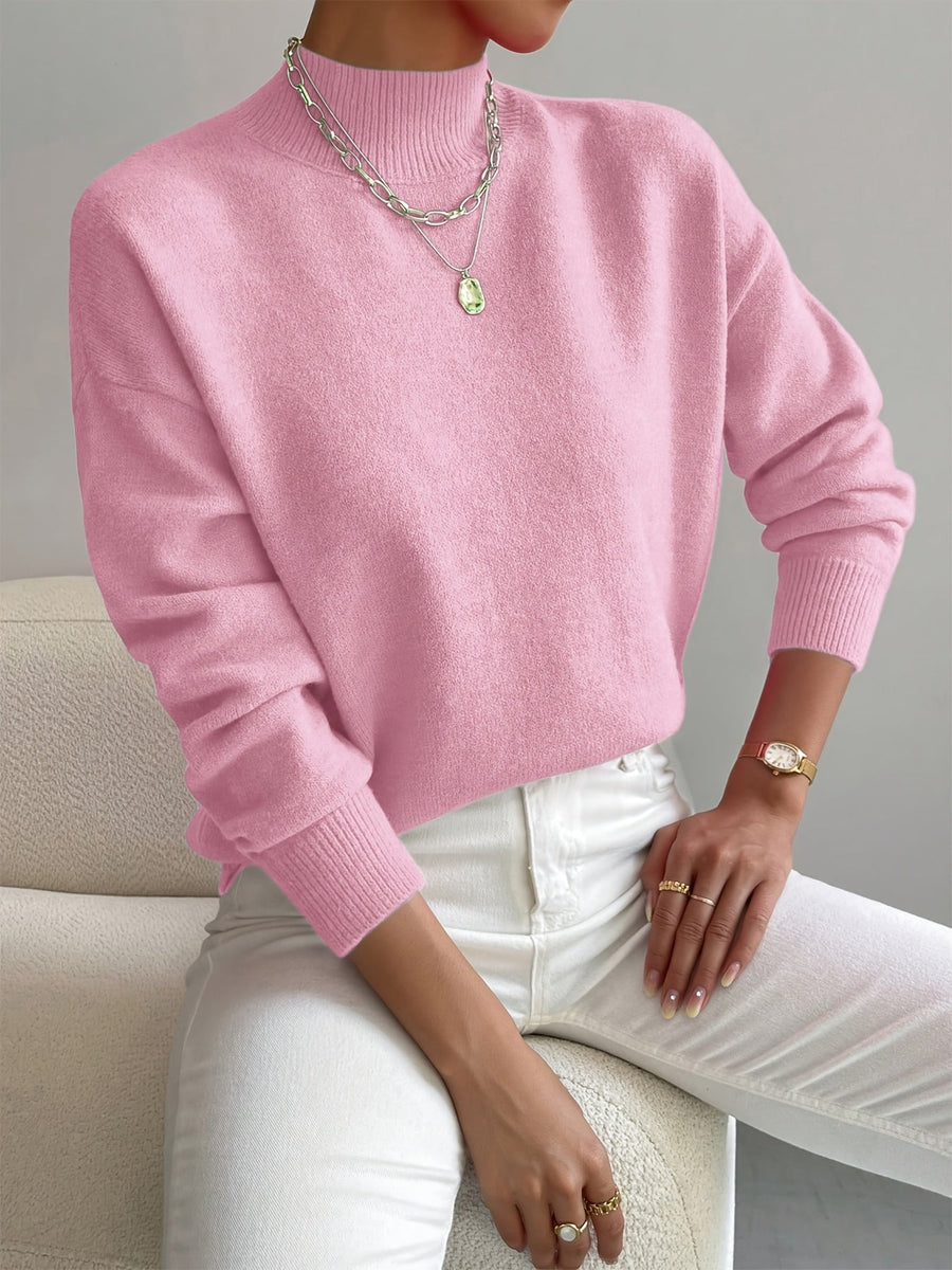 Helena | Knit Sweater with Stand Collar