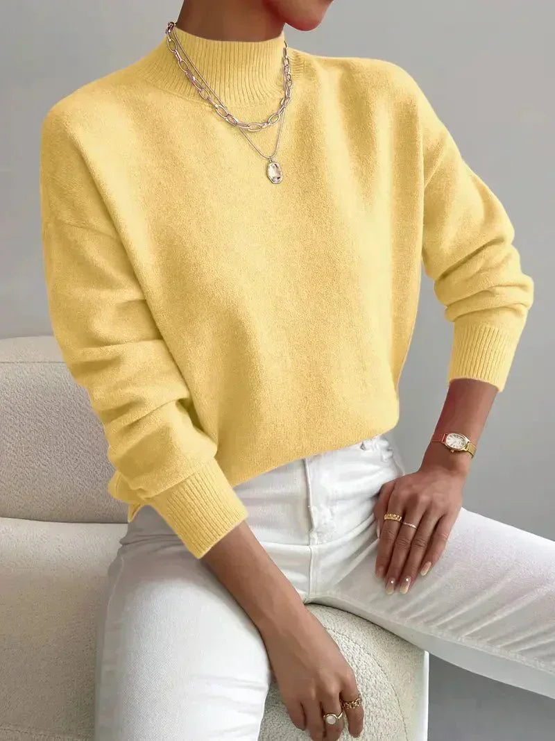 Helena | Knit Sweater with Stand Collar