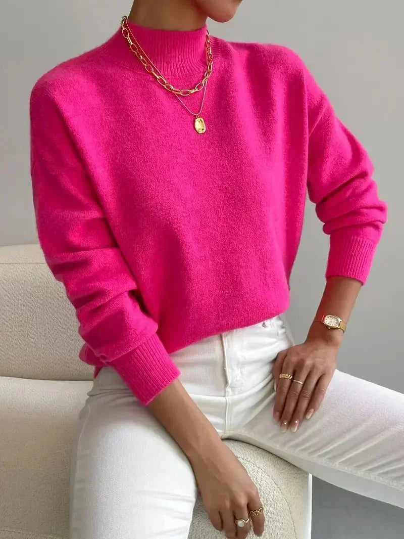 Helena | Knit Sweater with Stand Collar